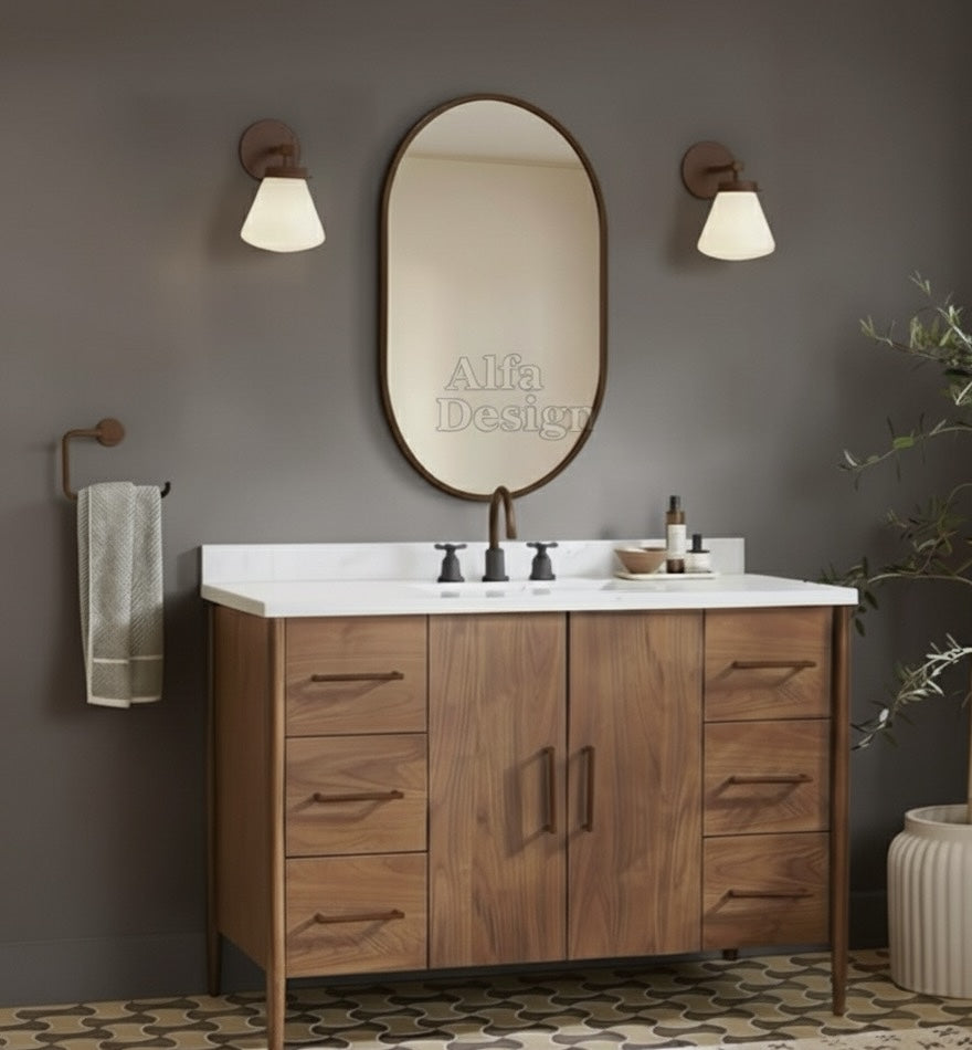 Capsule Wood Framed Wall Mirror