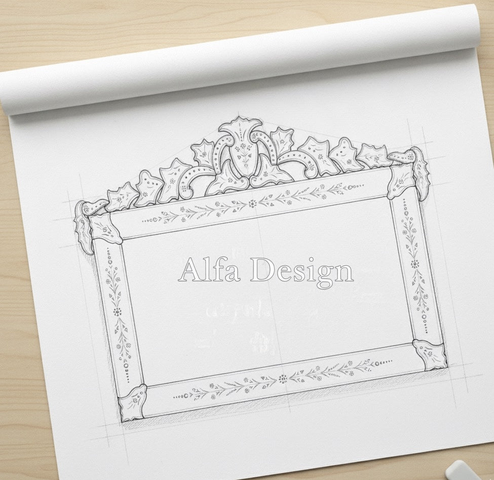 Horizontal Venetian Mirror 41"x31" inch