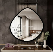 Wood Irregular Bathroom Mirror