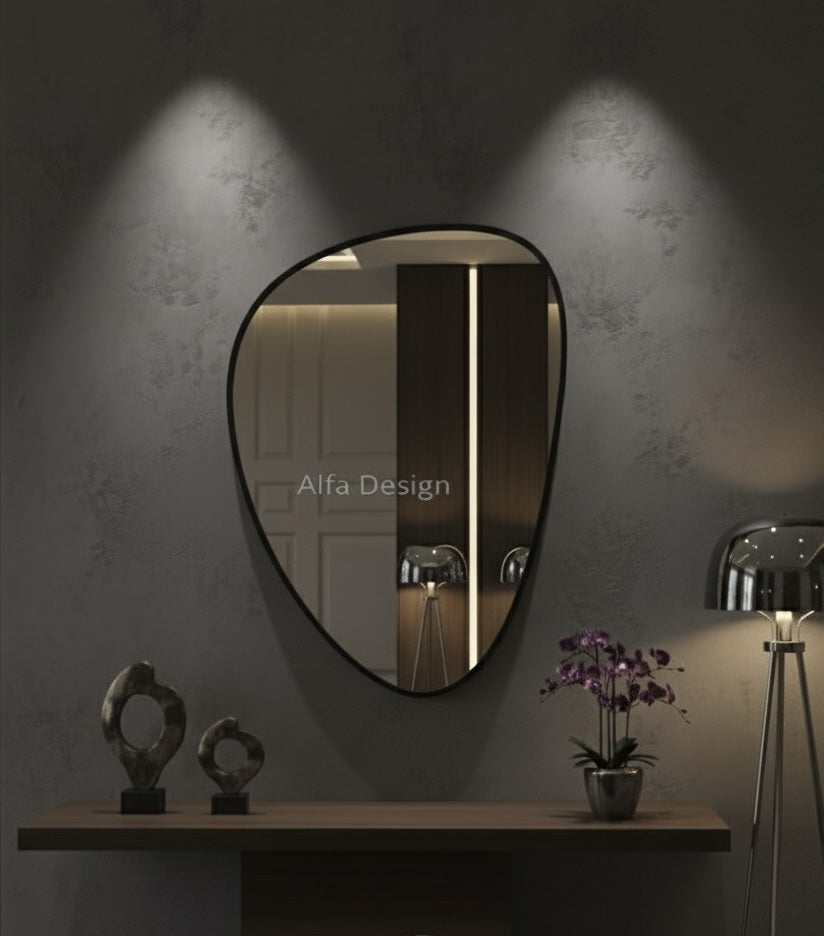 Wood Frame Wall Bathroom Mirror