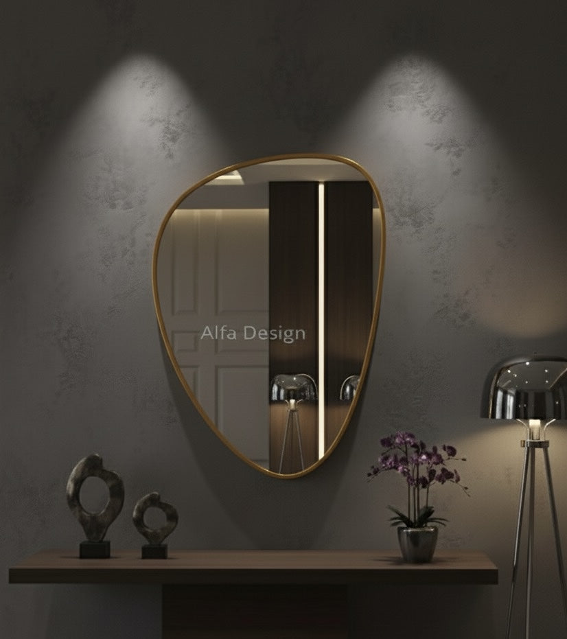 Wood Frame Wall Bathroom Mirror