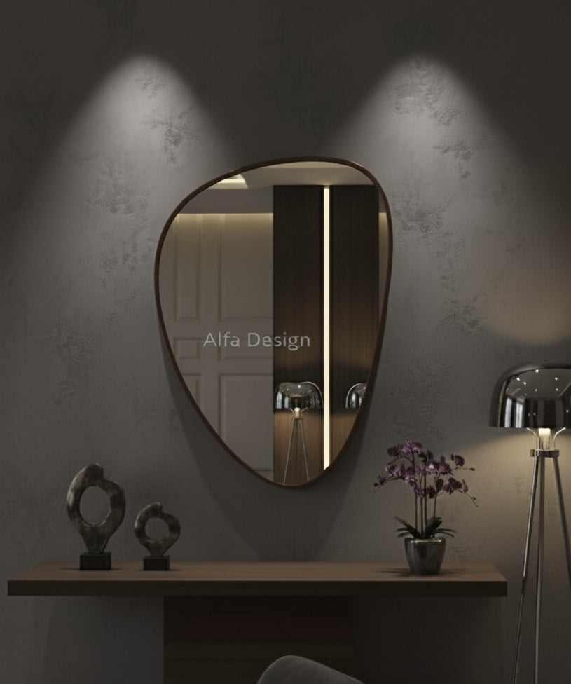 Wood Frame Wall Bathroom Mirror