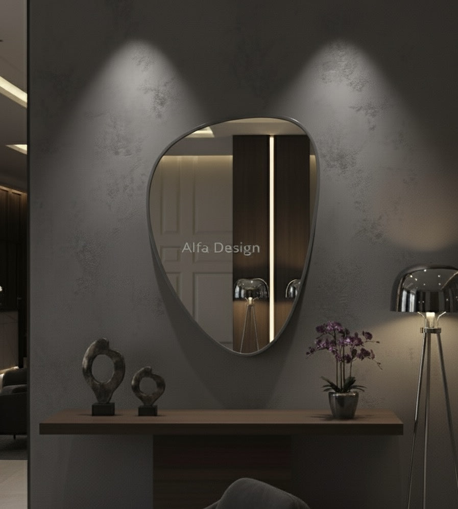 Wood Frame Wall Bathroom Mirror