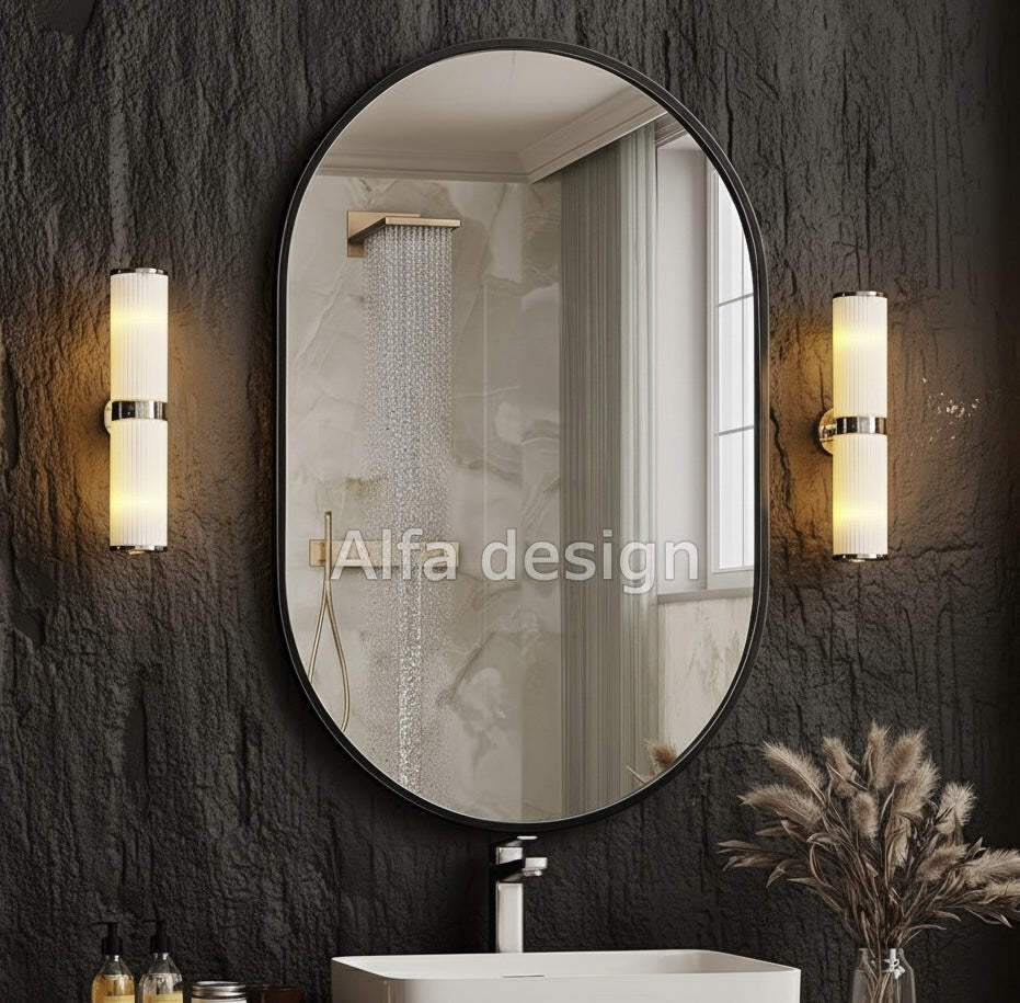 Capsule Wood Framed Wall Mirror