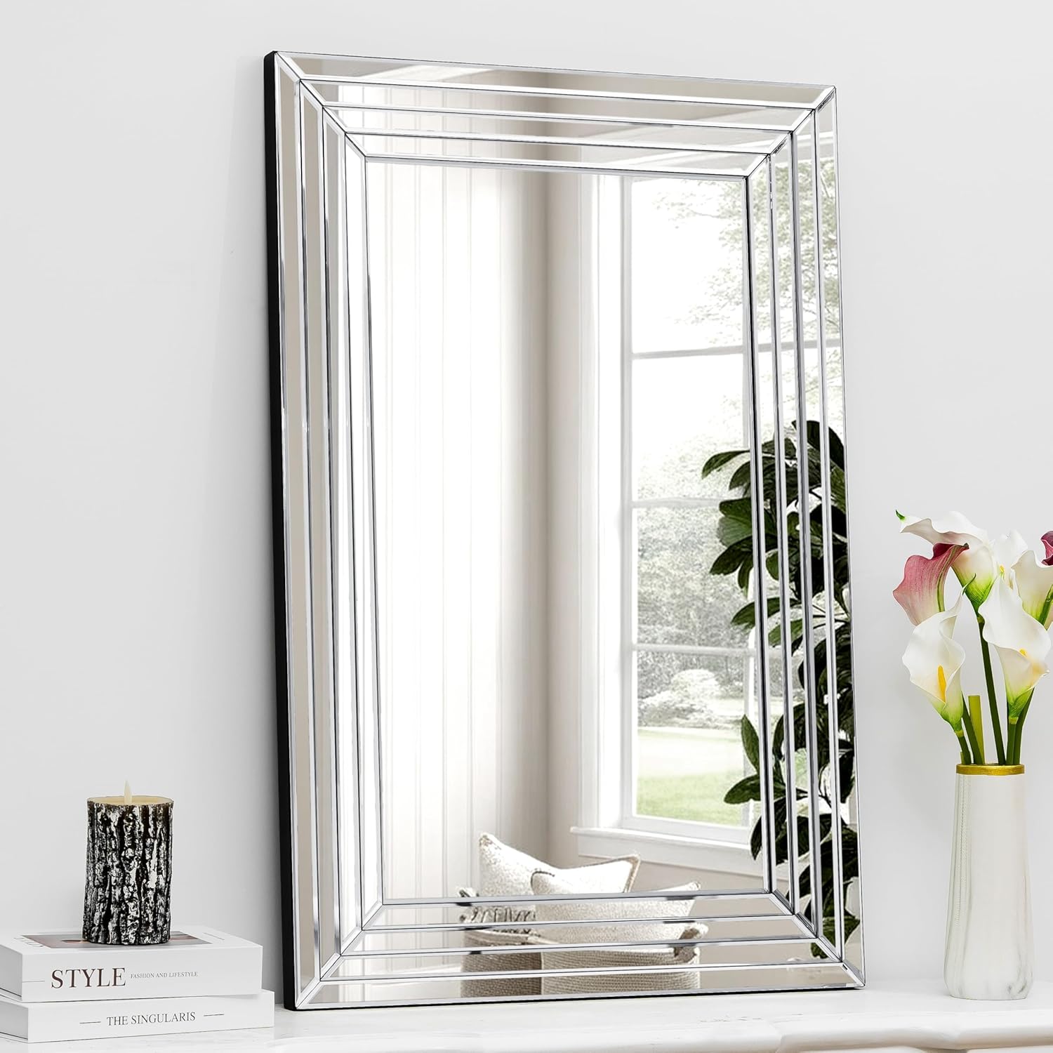 Decorative Mirror for Living Room Decor, 36" x 24" inch