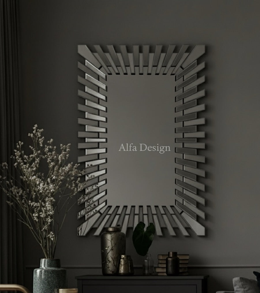 Starburst All Glass Stylised Wall Mirror