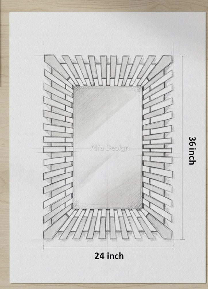 Starburst All Glass Stylised Wall Mirror