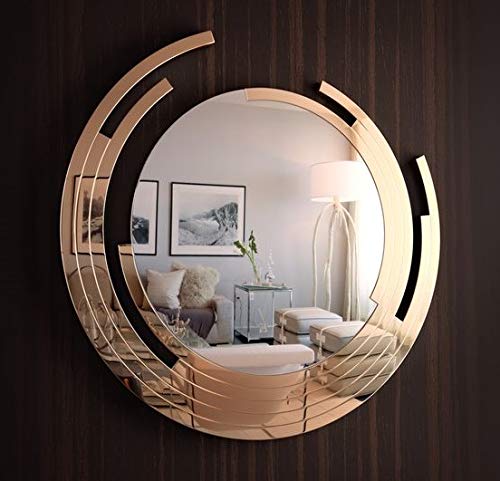 Roze Gold Eclipse Glass Wall Mirror