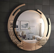 Roze Gold Eclipse Glass Wall Mirror