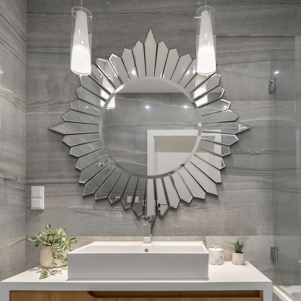 Round Sunburst Venetian Mirror