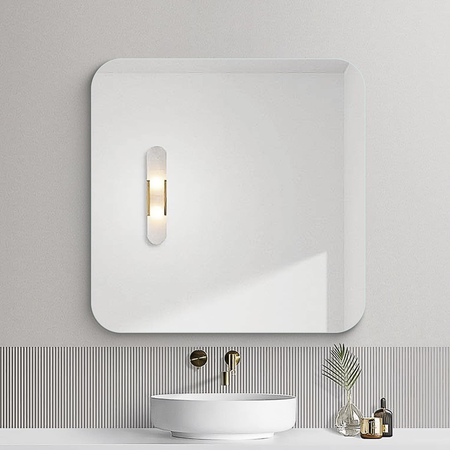 Frameless Bathroom Square Mirror