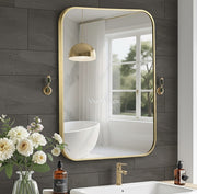 Gold Framed Wall Rectangular Mirror