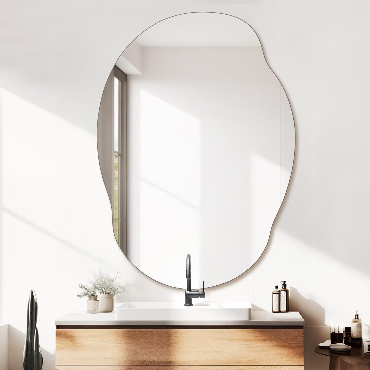 Irregular Frameless Bathroom Wall Mirror
