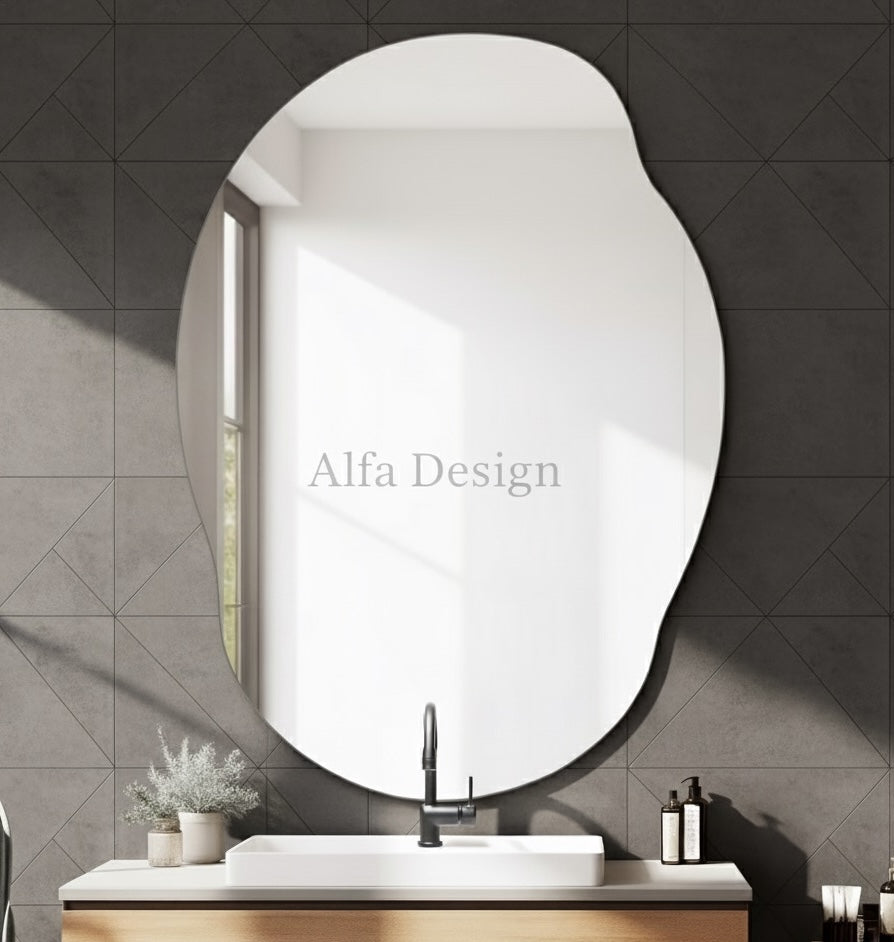 Irregular Frameless Bathroom Wall Mirror