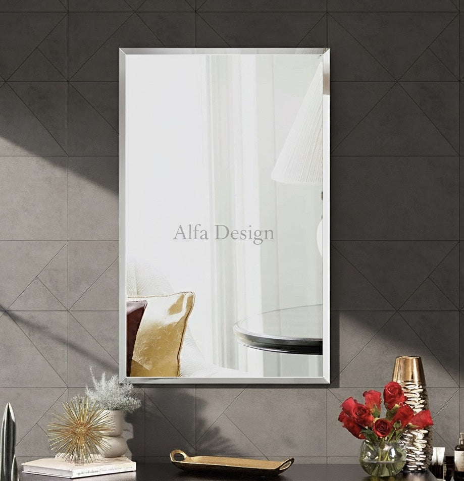 Rectangular Frameless Bathroom Mirror