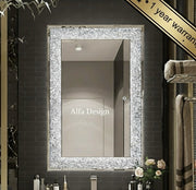 Diamond Crush Crystal Rectangular Frontlite Wall Mirror