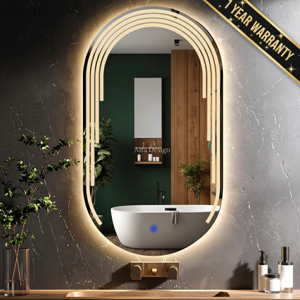 LED Capsule Eclipse Wall Mirror