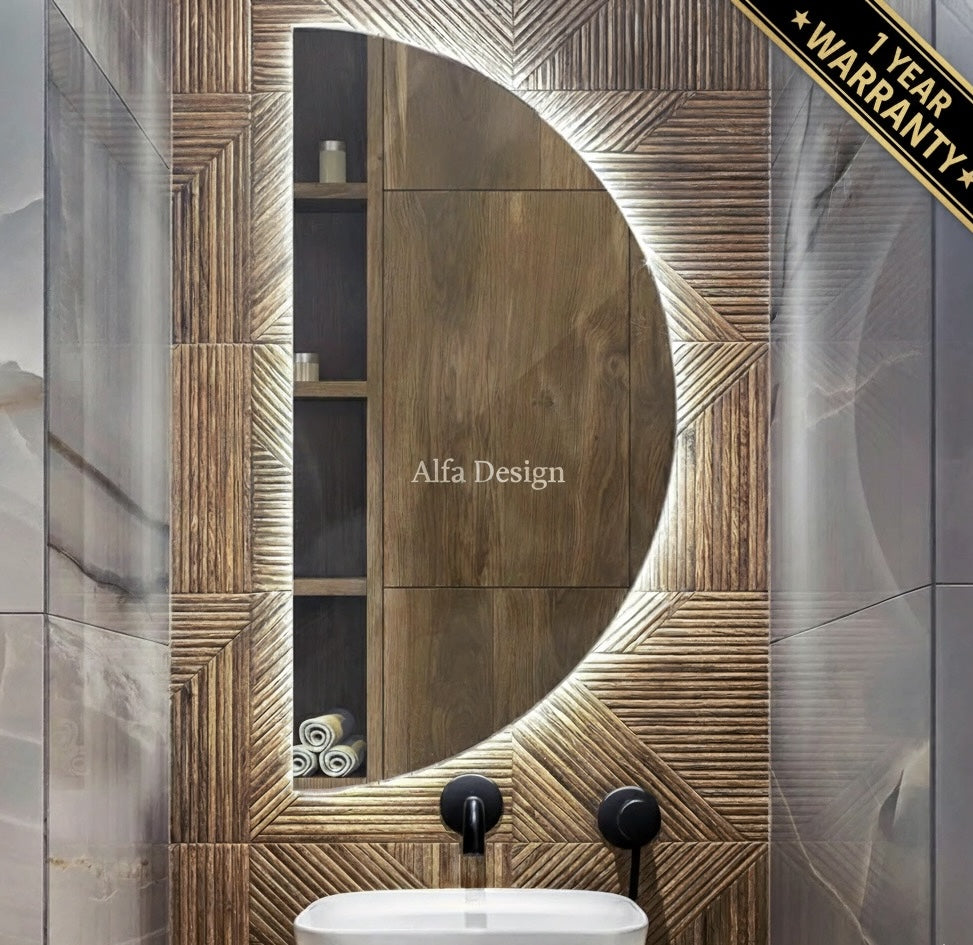 Half Circle LED Wall Mirror Backlite