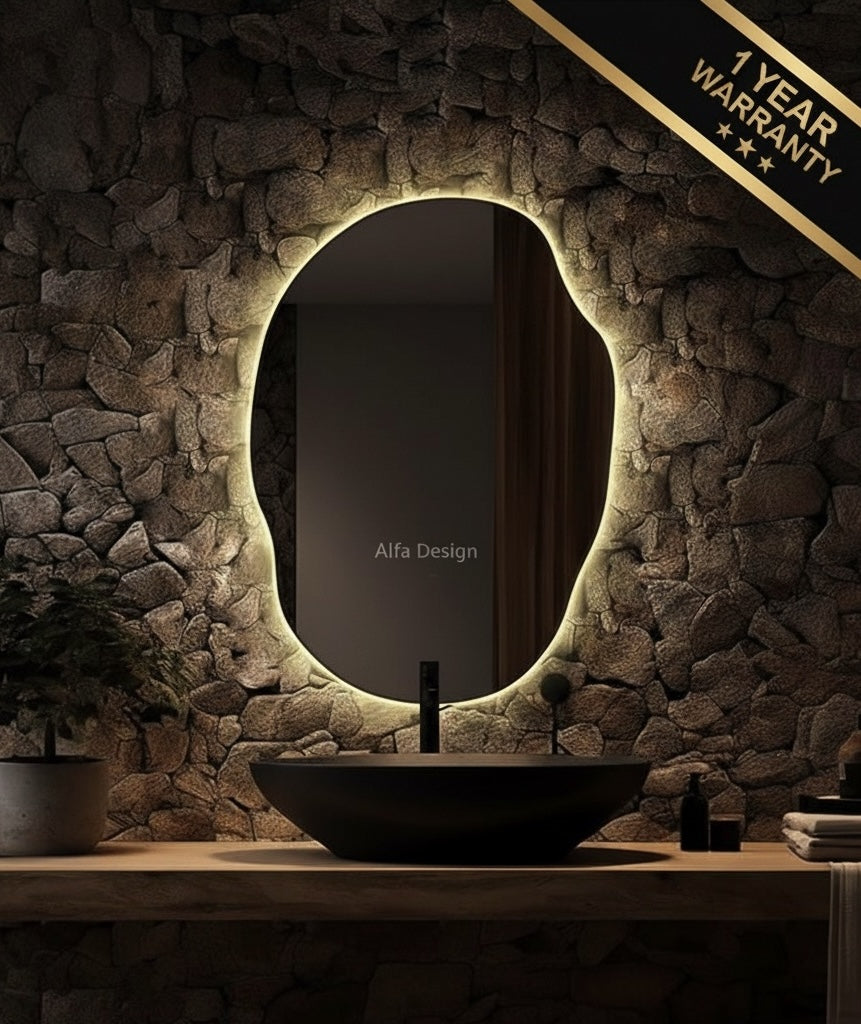 LED Irregular Bathroom Wall Mirror