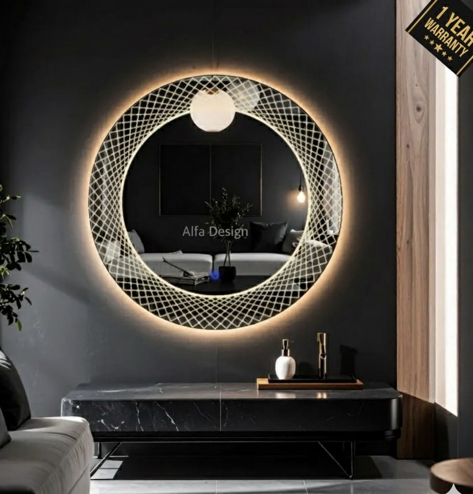 LED Round Designer Mirror