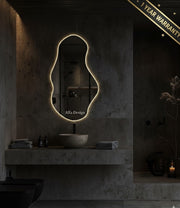 LED Slim Design Backlite Irregular Bathroom Mirror