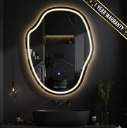 LED Irregular Netro Bathroom Wall Mirror