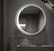 LED Round Moon Design Wall Mirror