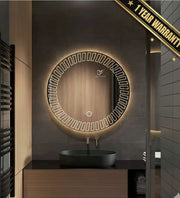 LED Round Geometry Wall Mirror Frontlite