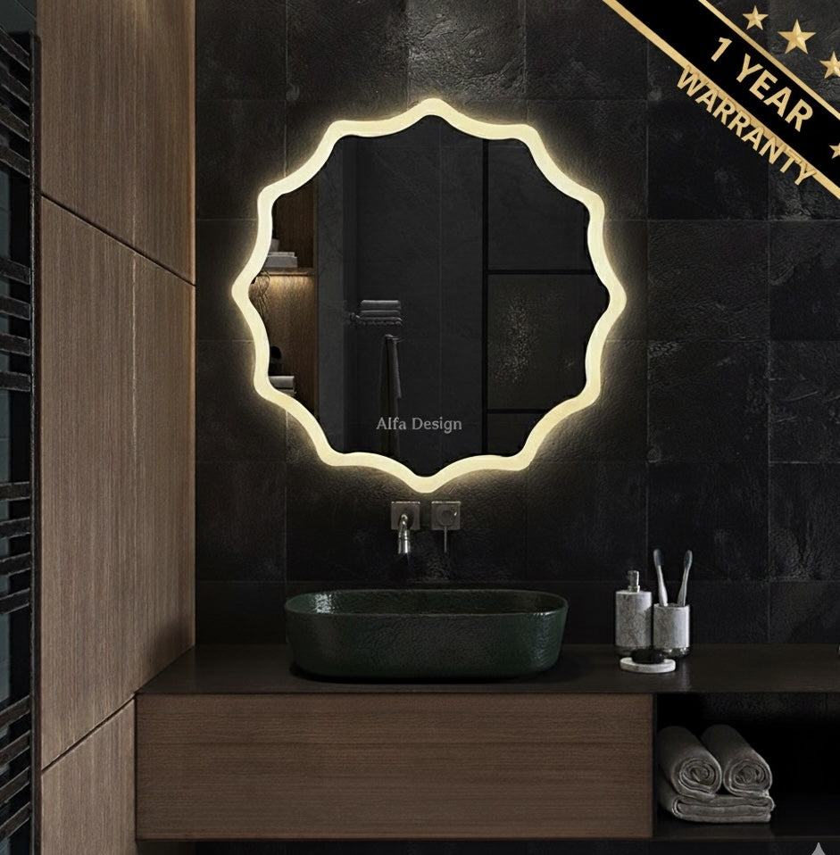 LED Round Front and Backlite Mirror