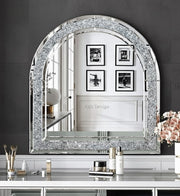Arched Diamond Crystal Wall Mirror length 31″x height 33″inch