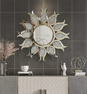 Brownz Flower Diamond Crush Crystal Mirror