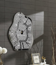 Crushed Diamond Mirrored Wall Clock
