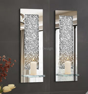 Crystal Crush Diamond Wall Candle Holder Set of 2