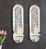 Crystal Crush Diamond Wall Candle Holder Set of 2