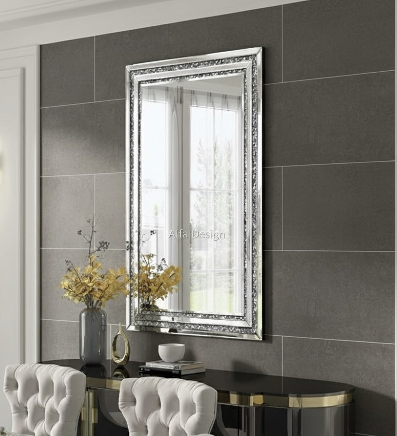 Crystal Parallel Design Wall Mirror 36″x24″inch