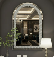Arch Shape Diamond Crush Crystal Mirror