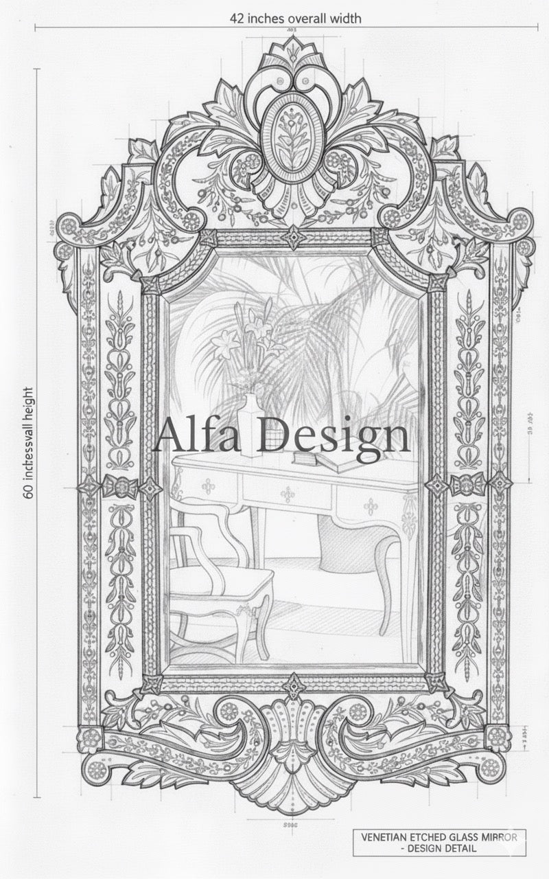 Arch Antique Wall Mirror Italian Venetian Inspired