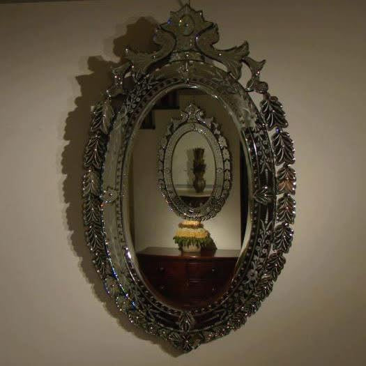 Oval Crown Antique Wall Venetian Mirror