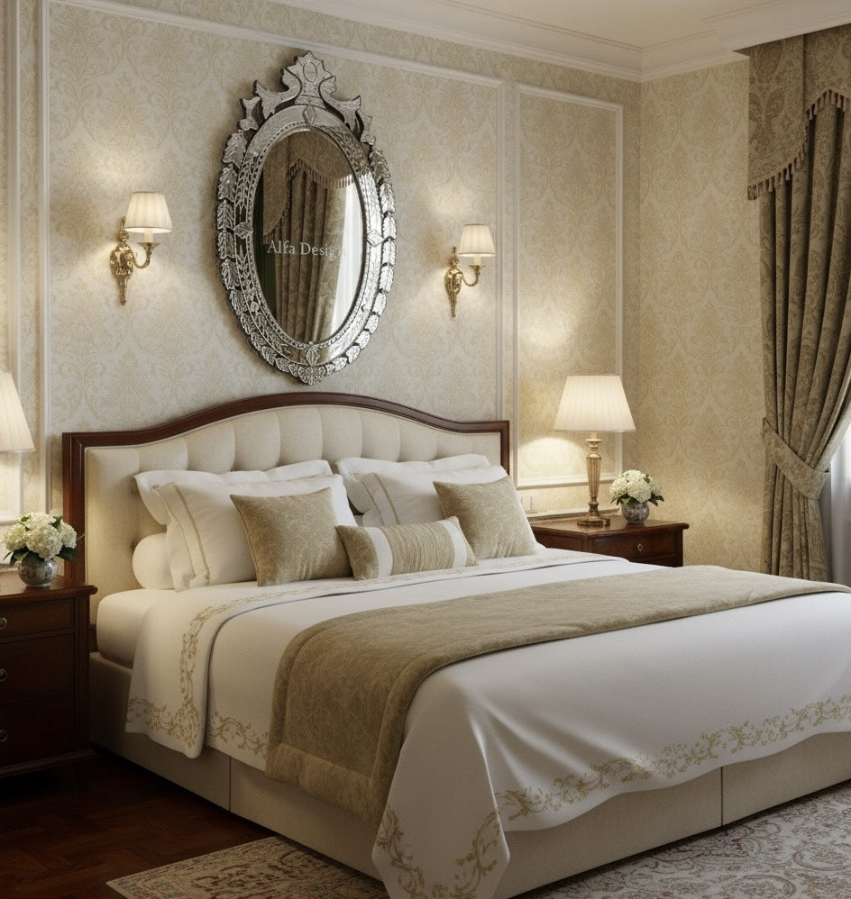 Oval Crown Antique Wall Venetian Mirror