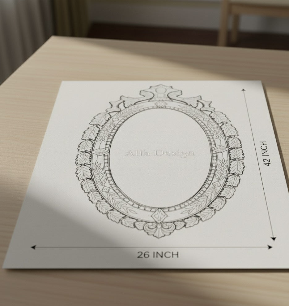 Oval Crown Antique Wall Venetian Mirror