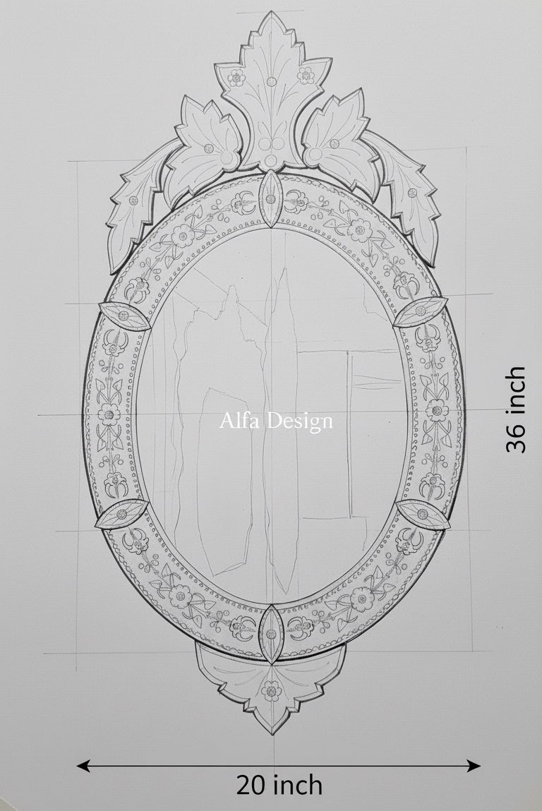 Oval Antique Wall Venetian Mirror