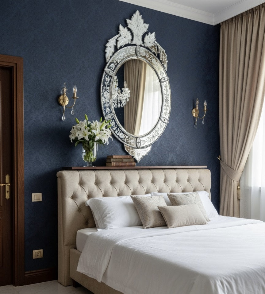 Oval Antique Wall Venetian Mirror