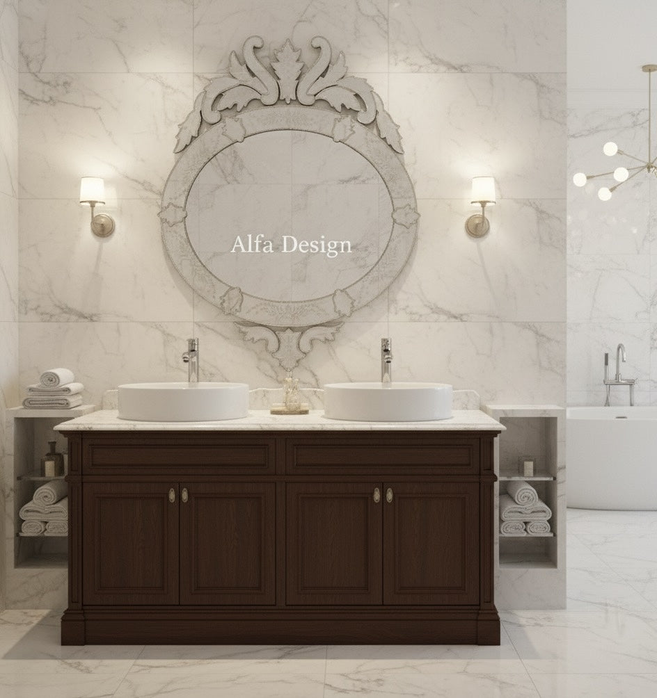 Santa Oval Antique Wall Venetian Mirror