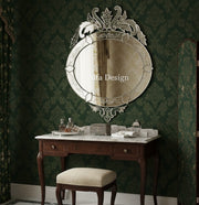Santa Oval Antique Wall Venetian Mirror