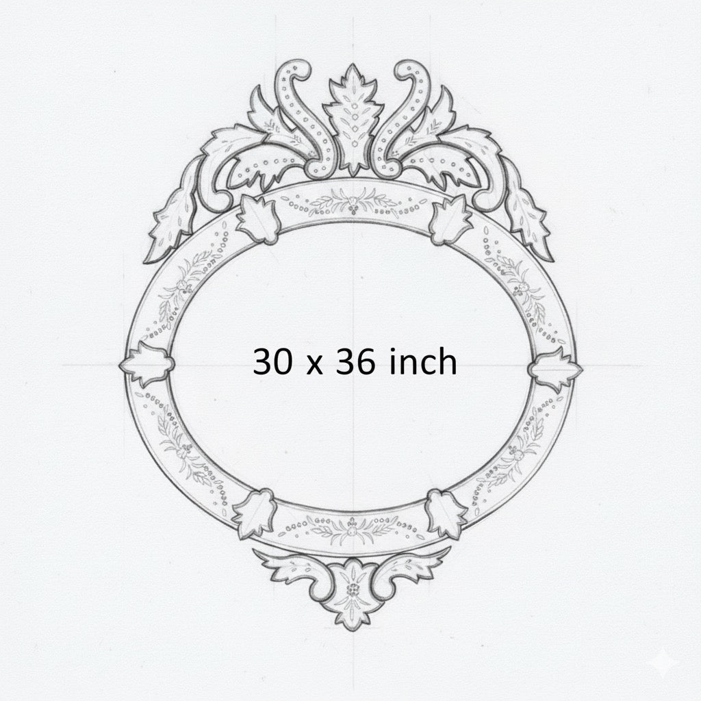 Santa Oval Antique Wall Venetian Mirror