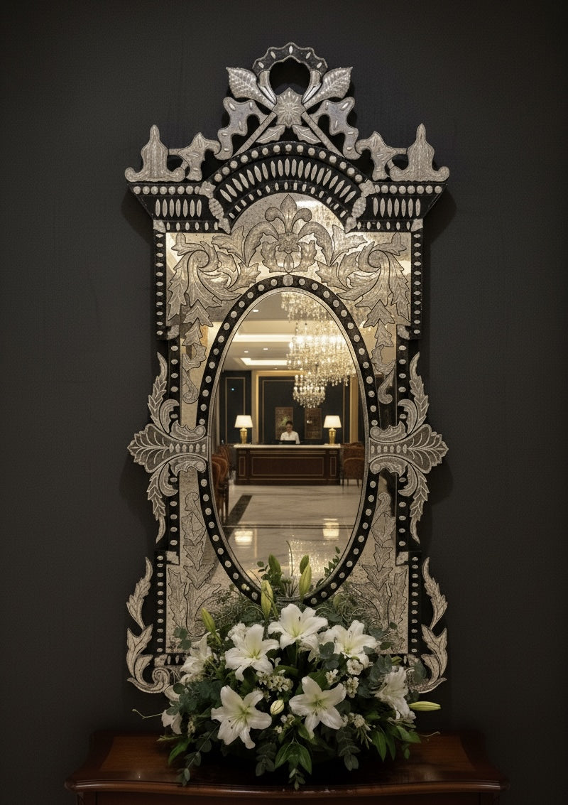 Oslar Antique Wall Mirror Venetian Inspired
