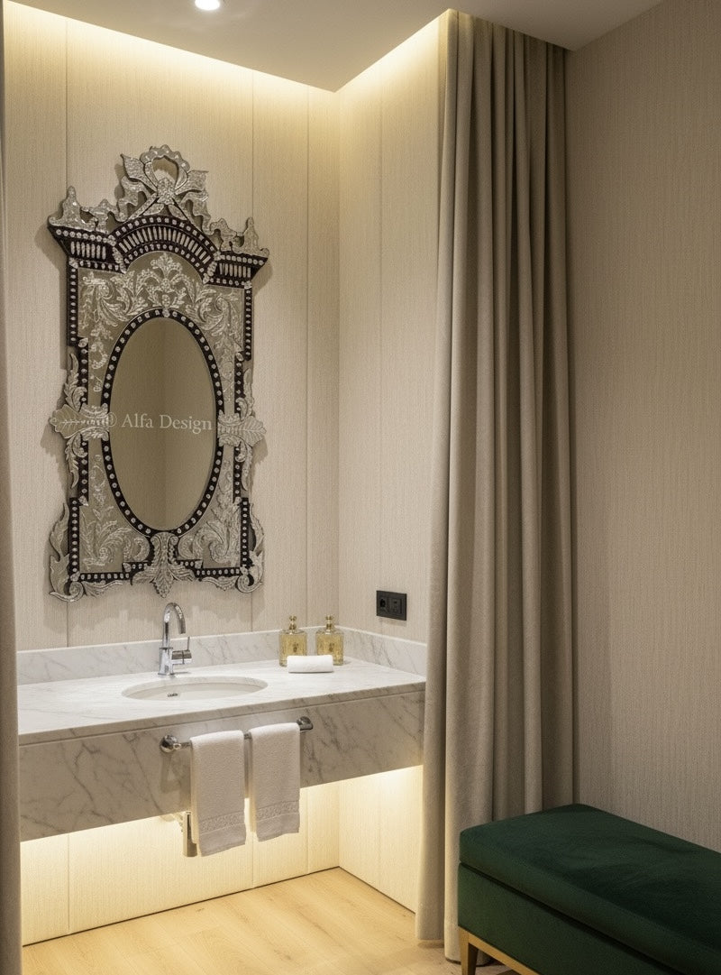 Oslar Antique Wall Mirror Venetian Inspired