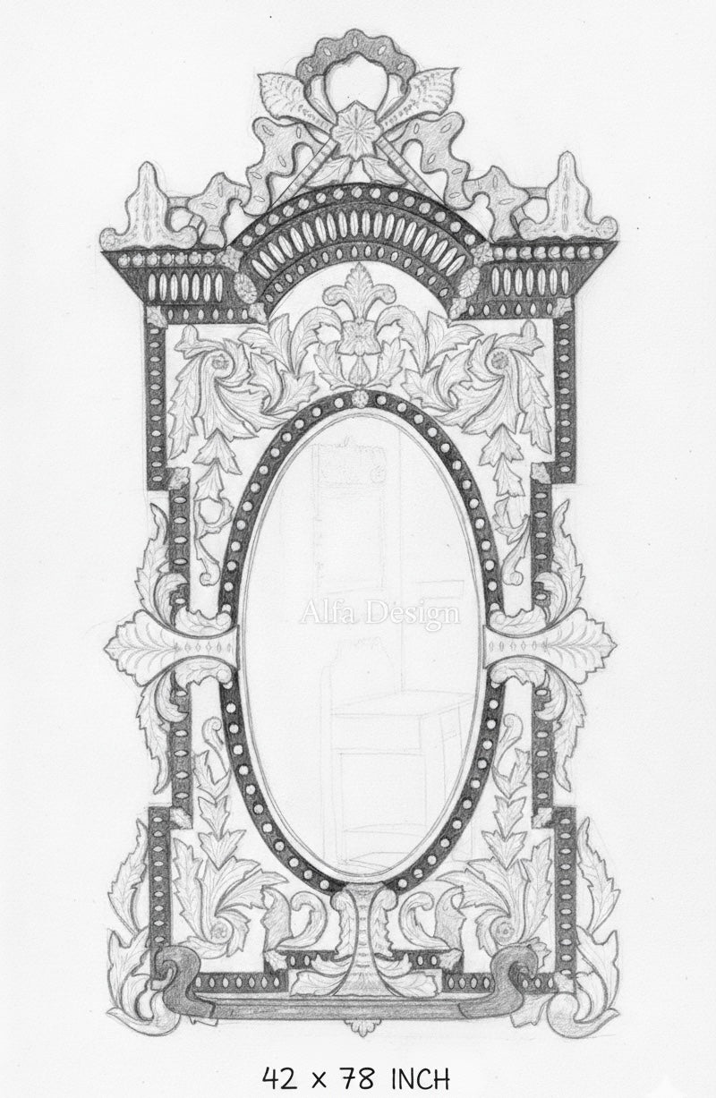 Oslar Antique Wall Mirror Venetian Inspired