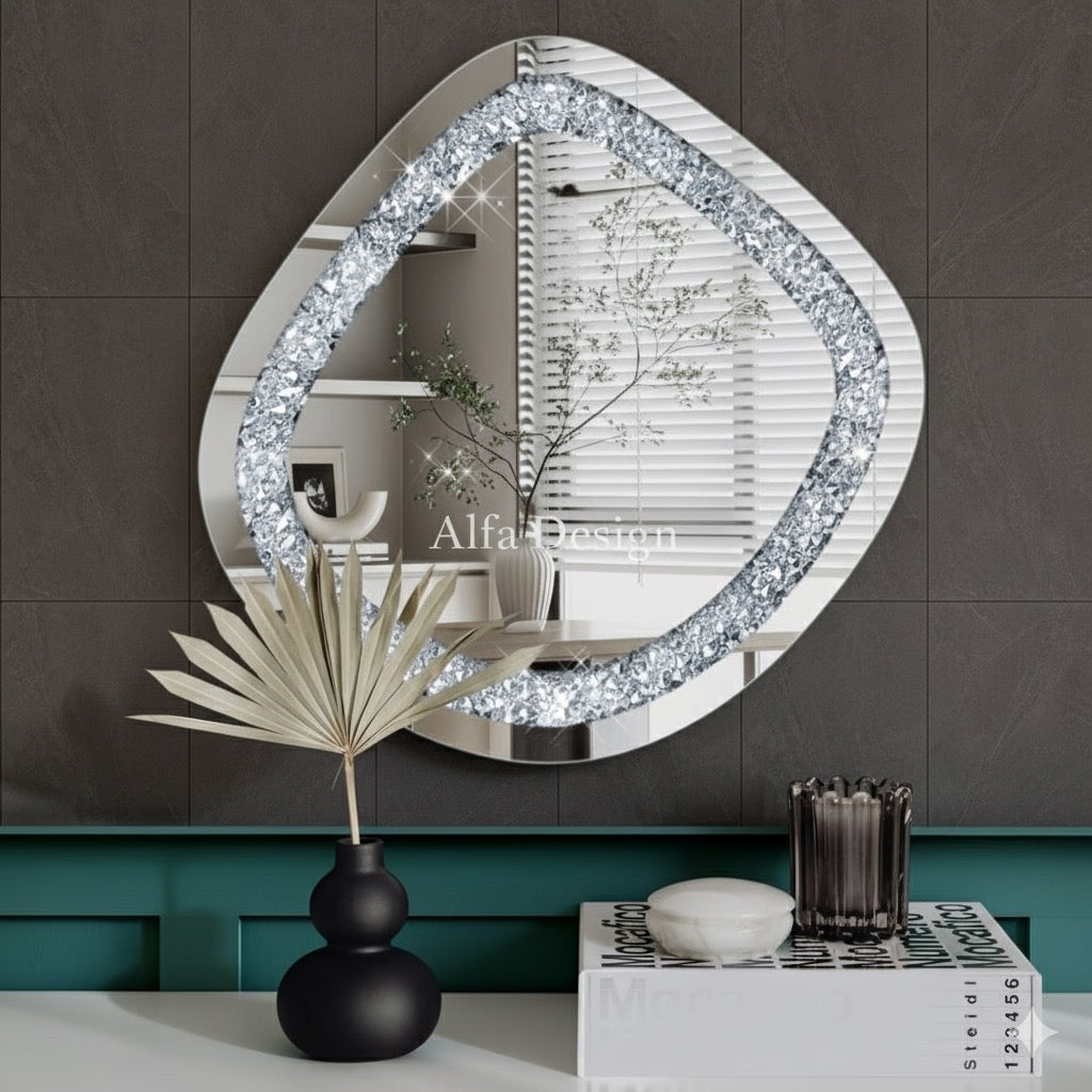 Irregular Diamond Crush Crystal Mirror
