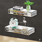 Mirrored Floating Shelves Wall Mounted set of 2